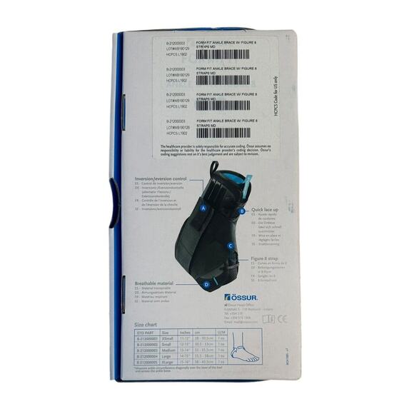 Ossur FormFit Ankle Brace with Speedlace & Figure 8 Straps Single Pull Closure M - Picture 6 of 10